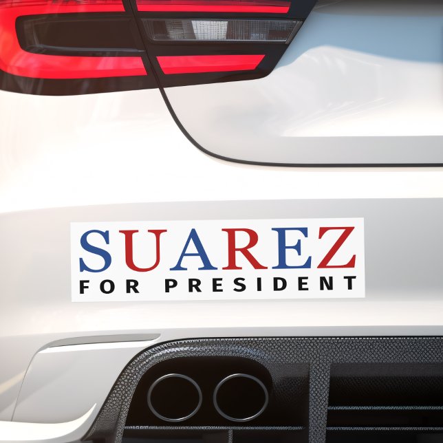 Modern Blue Red Francis Suarez für Präsident Autoaufkleber (Von Creator hochgeladen)
