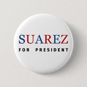 Modern Blue Red Francis Suarez für Präsident Button