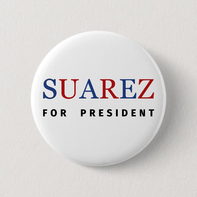 Modern Blue Red Francis Suarez für Präsident Button (Vorderseite)