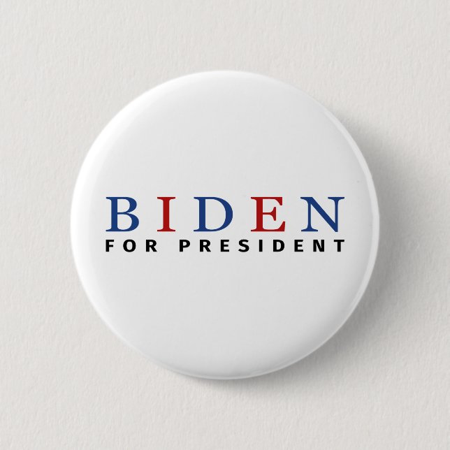 Modern Blue Red Joe Biden für Präsident Button (Vorderseite)