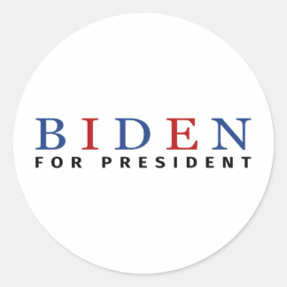 Modern Blue Red Joe Biden für Präsident Runder Aufkleber