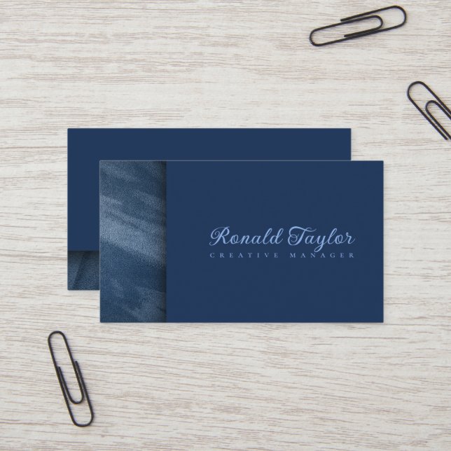 Modern Blue Samt Textur Business Card Visitenkarte (Vorderseite/Rückseite Beispiel)