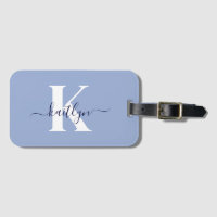Modern Blue Script Monogram