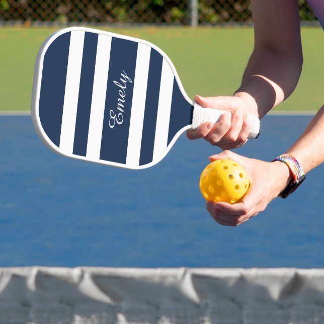 Modern Blue Script Name Pickleball Schläger (InSitu)