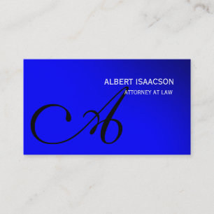 Modern Blue Simple Monogram Business Card Visitenkarte