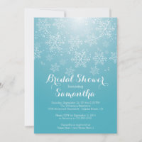 Modern Blue Snowflake Bridal Dusche Einladung