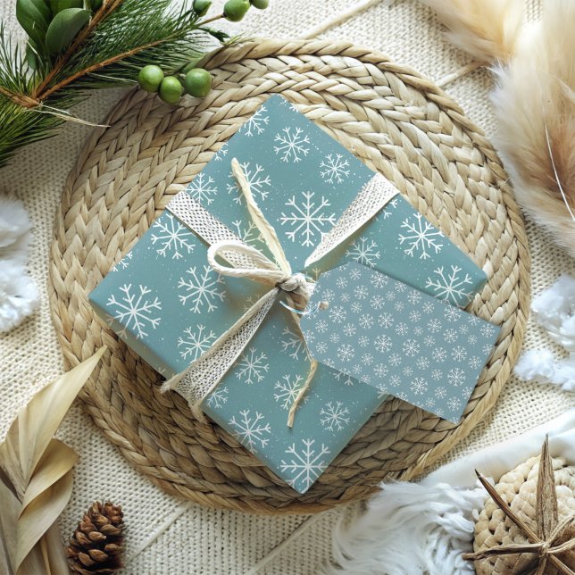 Modern Blue Snowflake Geschenkanhänger (Von Creator hochgeladen)