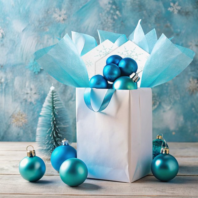Modern Blue Snowflake Seidenpapier (Von Creator hochgeladen)