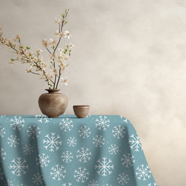 Modern Blue Snowflake Tischdecke (Blue Snowflake Table Cloth)