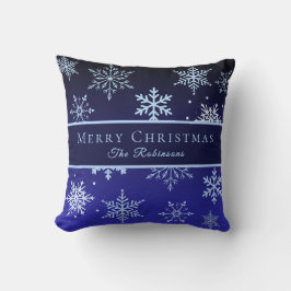 Modern Blue Snowflakes  Kissen