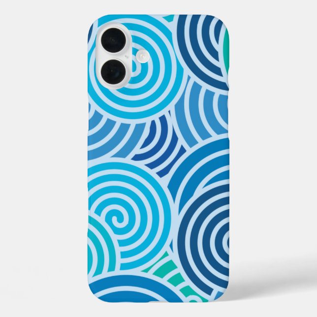 Modern Blue Spiral Muster Case-Mate iPhone Hülle (Rückseite)