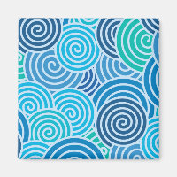 Modern Blue Spiral Muster