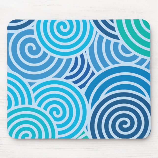 Modern Blue Spiral Muster Mousepad (Vorne)