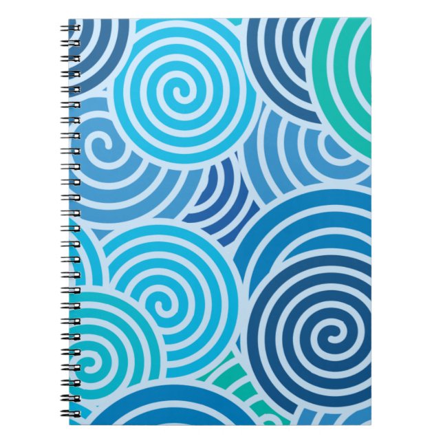 Modern Blue Spiral Muster Notizblock (Vorderseite)