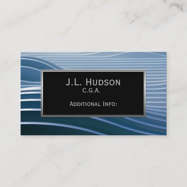 Modern Blue Stripes Business Card 2 Visitenkarte (Vorderseite)
