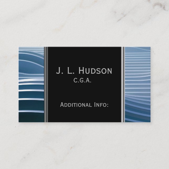 Modern Blue Stripes Business Card Visitenkarte (Vorderseite)