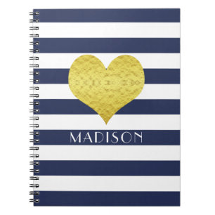 Modern Blue Stripes Mustername Notizblock