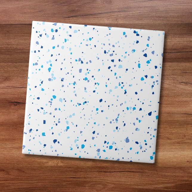 Modern Blue Terrazzo Muster Keramik Tile Fliese (Von Creator hochgeladen)