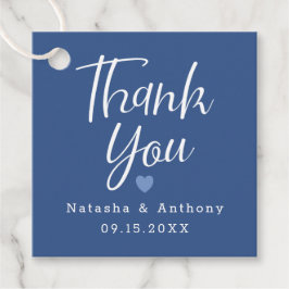 Modern Blue Three Hearts Wedding Vielen Dank Geschenkanhänger