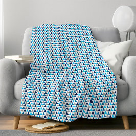 Modern Blue Triangle Geometric Muster Fleecedecke