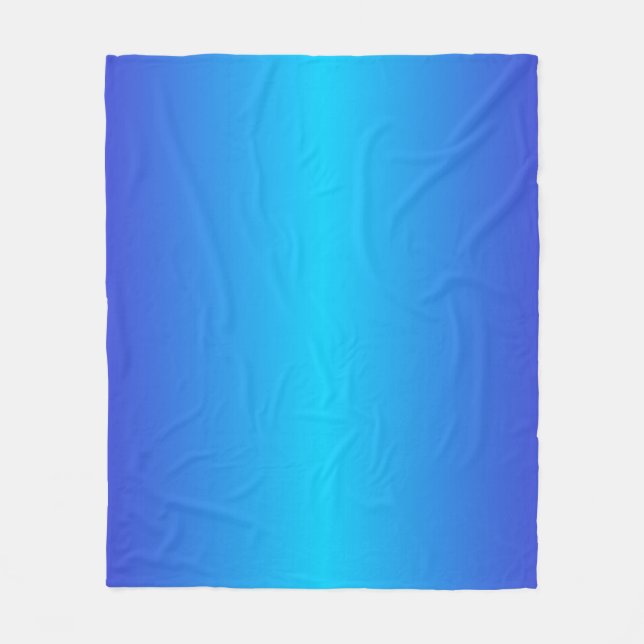 Modern Blue Turquoise Ombre Fleecedecke (Vorderseite)