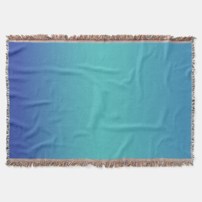 Modern Blue Turquoise Ombre Gradient Decke (Vorderseite)