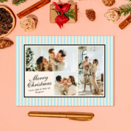 Modern Blue Vertical Strip 3 Foto Weihnachten