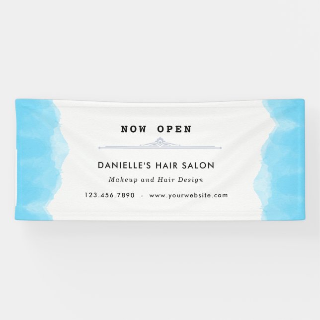Modern Blue Watercolor Fashion Business Banner (Horizontal)