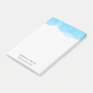Modern Blue Watercolor Fashion Post-it Klebezettel