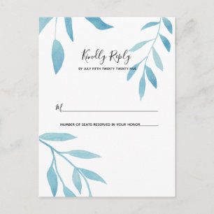 Modern Blue Watercolor Floral UAWG Postkarte