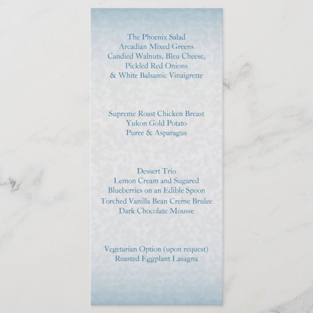 Modern Blue Watercolor Splash Menükarte (Vorderseite)