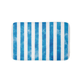 Modern Blue Watercolor Weiß gestrichen Badematte
