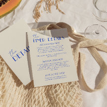 Modern Blue Whimsical Französisch Retro Hochzeitsd