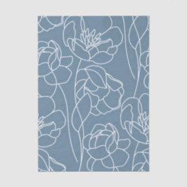 Modern Blue Wildflower Seidenpapier