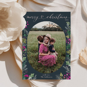 Modern Blue Winter Botanicals 1 Foto Weihnachten