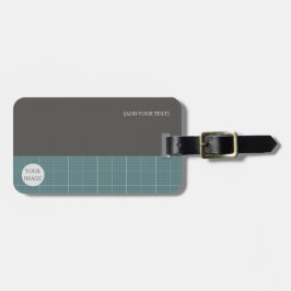 Modern Blueprint Geometric Grid Lugagge Tag LT01 Gepäckanhänger