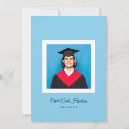 Modern Blues & White High School Photo Grad Ankündigung