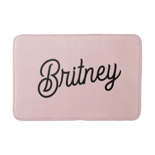 Modern Blush Dusty Pink Monogram und Name Badematte