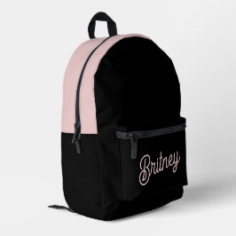 Modern Blush Dusty Pink Monogram und Name Bedruckter Rucksack