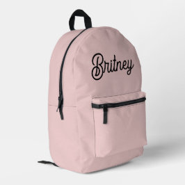 Modern Blush Dusty Pink Monogram und Name Bedruckter Rucksack