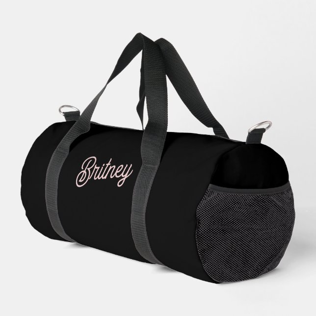Modern Blush Dusty Pink Monogram und Name Duffle Bag (Rechte Ecke)