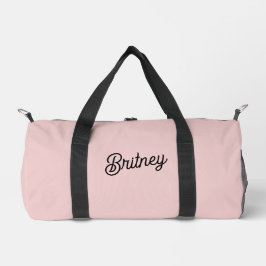 Modern Blush Dusty Pink Monogram und Name Duffle Bag