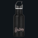 Modern Blush Dusty Pink Monogram und Name Edelstahlflasche<br><div class="desc">Die moderne Blush Dusty Pink Monogram und Name Stainless Steel Water Bottle verbindet Eleganz und Praxisnähe. Diese Wasserflasche ist in einem schlichten, staubigen rosa Design gestaltet und kann mit einem Monogramm und einem Namen personalisiert werden, was sie zu einem schicken Accessoire für den bleibe von Hydrid macht. Aus hochwertigem Edelstahl...</div>