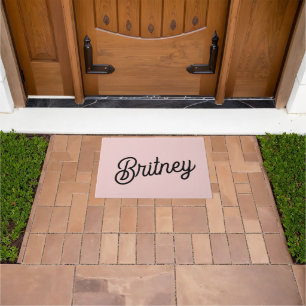 Modern Blush Dusty Pink Monogram und Name Fußmatte