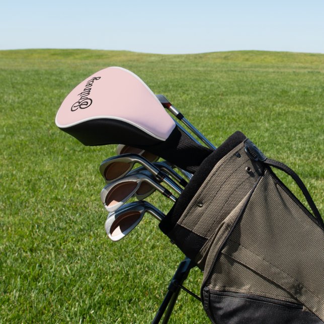 Modern Blush Dusty Pink Monogram und Name Golf Headcover (In SItu)