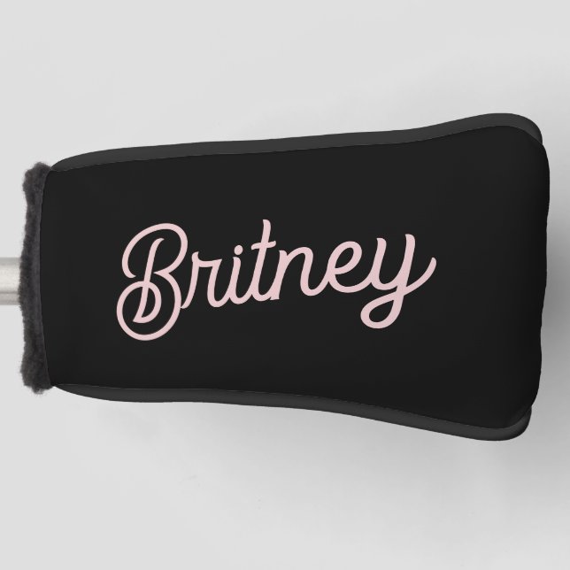 Modern Blush Dusty Pink Monogram und Name Golf Headcover (Vorderseite)
