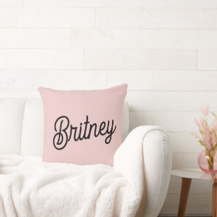 Modern Blush Dusty Pink Monogram und Name Kissen