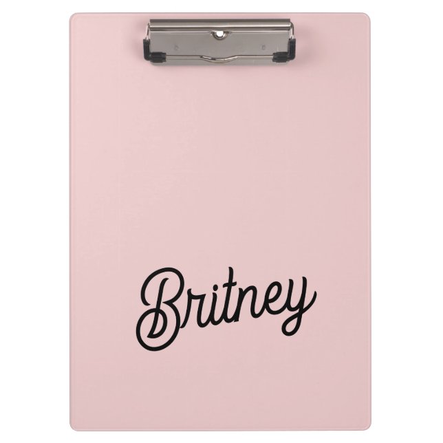 Modern Blush Dusty Pink Monogram und Name Klemmbrett (Vorderseite)