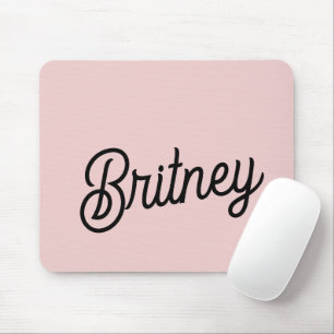 Modern Blush Dusty Pink Monogram und Name Mousepad