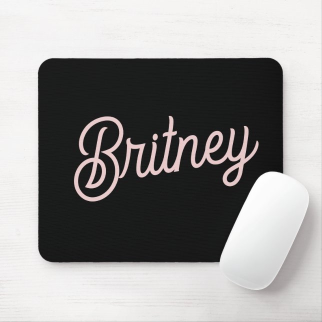 Modern Blush Dusty Pink Monogram und Name Mousepad (Mit Mouse)